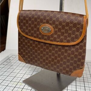 Gucci Micro GG Micro Supreme Brown & Tan Coated PVC & Leather Bag Crossbody